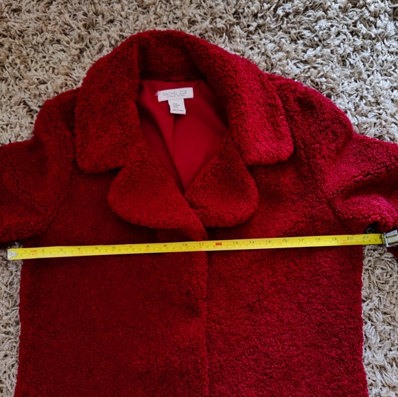 FLASH SALE! NWOT RACHEL ZOE Trench Deep Red Teddy Bear Coat - Picture 10 of 10